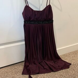 Chic Plum Maxi Dress with Black Accents